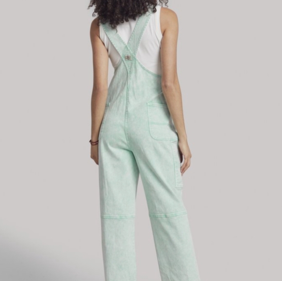Faherty Sunwashed Mechanic Overalls Size S in Opal - Picture 1 of 6
